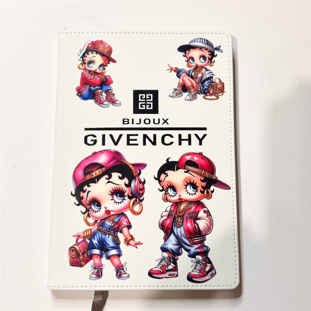 Bijoux White Mini Notebook with Cartoon Art
